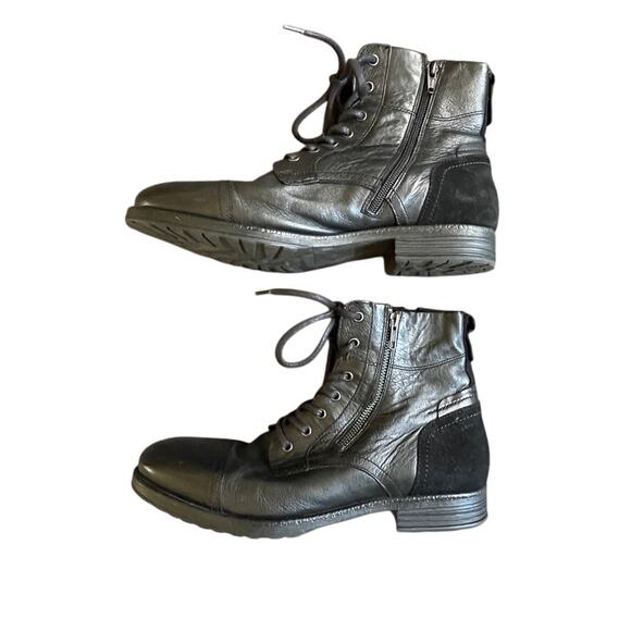 Aldo Men's Black Leather Boots sz 9.5 - Picture 2 of 8
